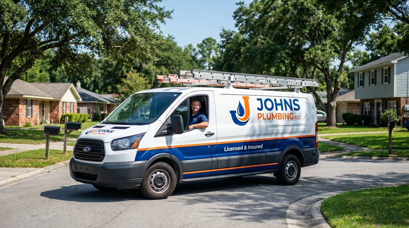 Johns Plumbing LLC service van in Waupun, WI