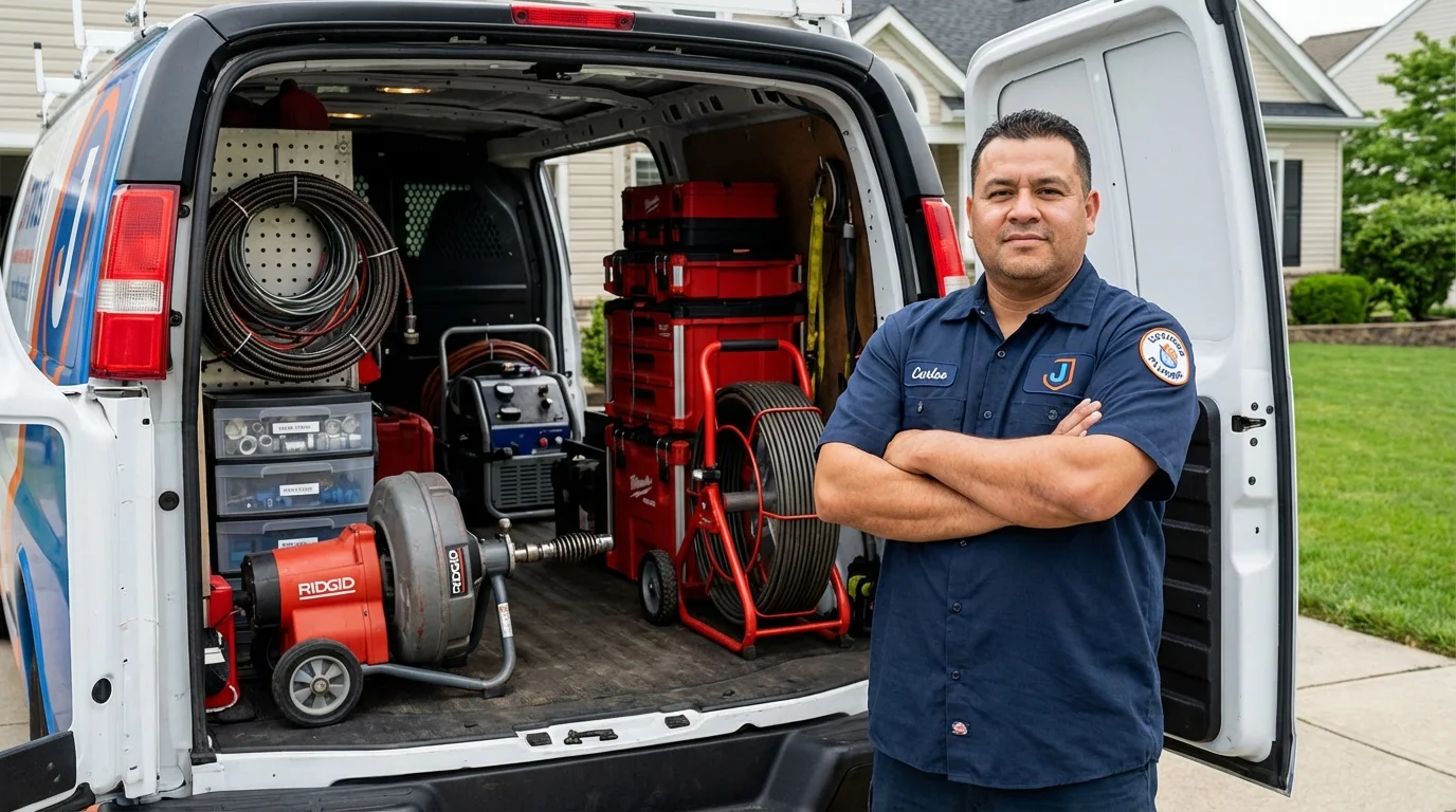 Professional drain cleaning equipment and Johns Plumbing LLC plumber in Waupun