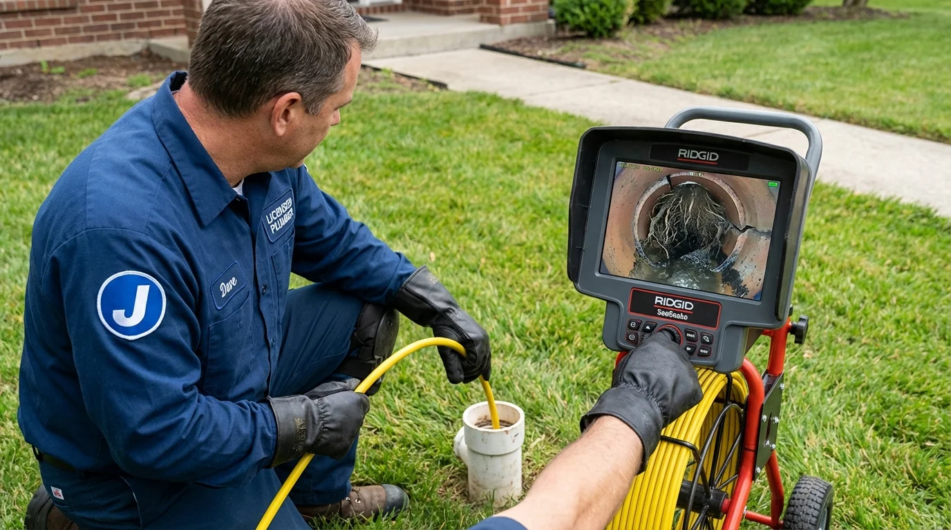 Sewer camera inspection being performed by Johns Plumbing LLC in Waupun